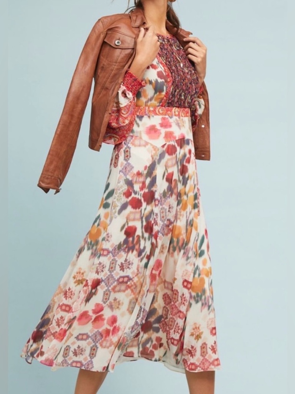 Anthropologie Akemi+ Kin "Alari" Ruffle Maxi Dress size 6